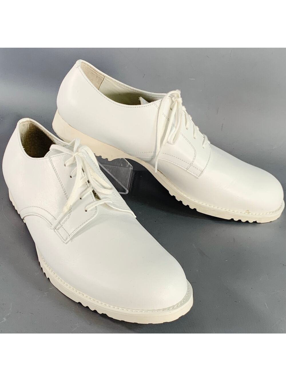 COMME des GARCONS Size 7 White Leather Lace-Up Shoes